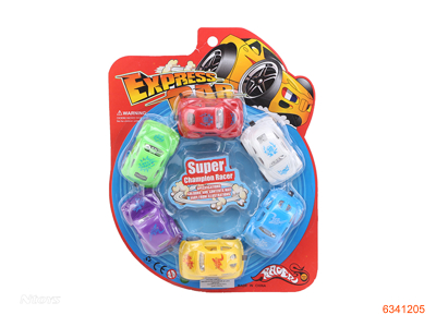 PULL BACK RACING CAR（6PCS 6ASTD 6COLOUR)