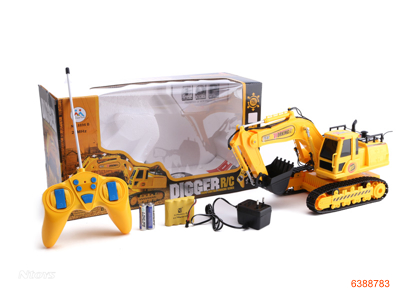 8 CHANNEL R/C CONSTRUCTION TRUCK W/4.8V BATTERIES IN CAR/CHARGER/2AA BATTERIES IN CONTROLLER