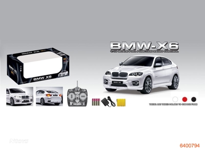 1:10 BMW X6 R/C CAR W/7.2V/USB,BATTERIES IN CAR,4AA BATTERIES IN CONTROLLER 3COLOURS