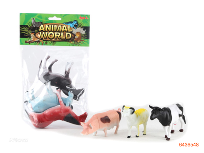 6INCH FARM ANIMALS.3PCS.2ASTD