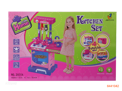 KITCHEN SET W/LIGHT, NOT INCLUDE 3AA BATTERIES