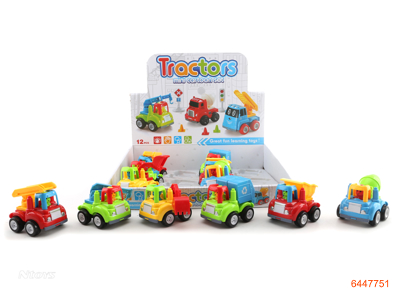 F/P CONSTRUCTION ENGINE TRUCK.12PCS/DISPLAY BOX.4ASTD