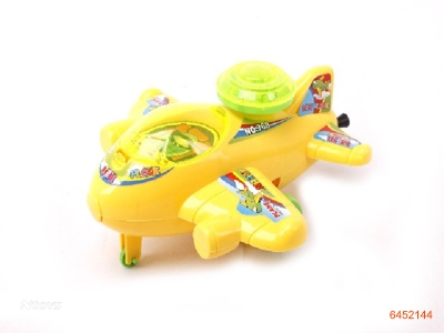 CARTOON PULL LINE AIRLINER W/LIGHT(CANDY TOYS)