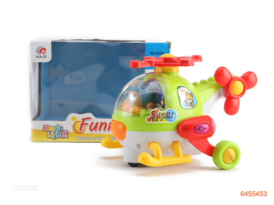 B/O CARTOON PLANE W/LIGHT/MUSIC.W/O 3*AA BATTERIES