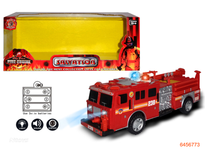 B/O FIRE TRUCK,W/LIGHT/SOUND,W/O 3*AA BATTERIES