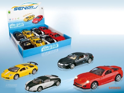 P/B DIE-CAST CAR W/SOUND & LIGHT 8PCS/BOX 4ASTD