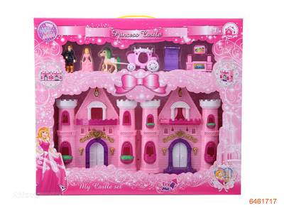 CASTLE SET W/LIGHT/MUSIC W/2*AA BATTERIES