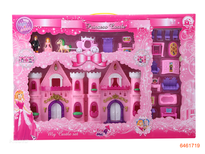 CASTLE SET W/LIGHT/MUSIC W/2*AA BATTERIES