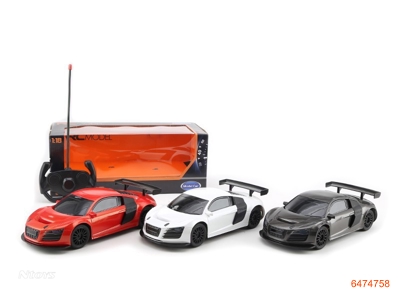 1:18 4FUNCTION R/C CAR W/LIGHT.W/O 4*1.2V CHARGING BATTERIES IN CAR/2*AA BATTERIES IN CONTROLLER.3COLOR