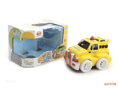 B/O CARTOON CONSTRUCTION ENGINE TRUCK（POLICE CAR） W/LIGHT/MUSIC.W/O 3*AA BATTERIES.2COLOR