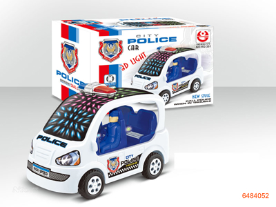 B/O POLICE CAR W/3D LIGHT & MUSIC,W/O 3AA BATTERIES