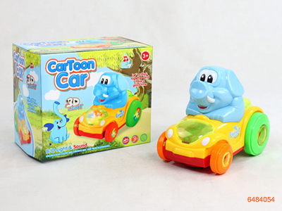 B/O CARTOON CAR W/3D LIGHT & MUSIC,W/O 3AA BATTERIES