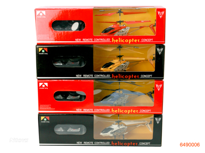 3.5FUNCTION METEL R/C HELICOPTER W/GYRO/3.7V 180MAH BATTERIES IN HELICOPTER.W/O 6*AA BATTERIES IN CONTROLLER.5COLOR