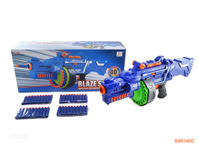 B/O SOFT DART GUN W/20PCS ROUND SOFT DART+20PCS SUCKER DART W/O 5AA BATTERIES