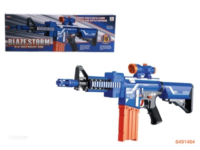 B/O SOFT DART GUN W/10PCS ROUND SOFT DART+10PCS SUCKER DART.W/O 5AA BATTERIES