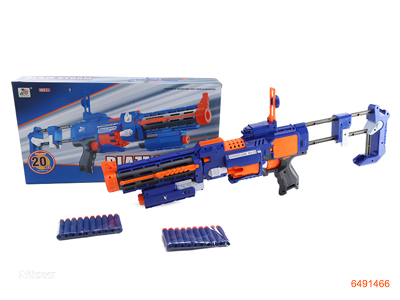 B/O SOFT DART GUN W/10PCS ROUND BULLETS+10PCS SUCKER BULLETS W/O 3AA BATTERIES+W/2*BUTTON BATTERIES