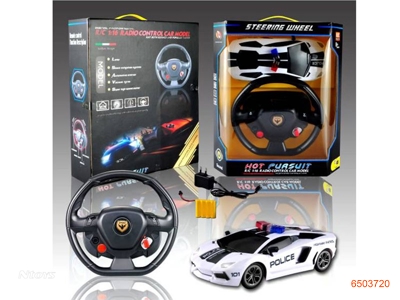 1:16 4CHANNELS R/C POLICE CAR W/MUSIC/CHARGER/4.8V BATTERY IN CAR W/O 4AA BATTERIES IN CONTROLLER