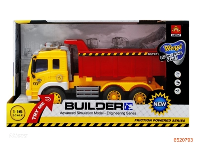 1:16 F/P CONSTRUCTION TRUCK W/LIGHT & MUSIC & 3*AG13 BATTERIES