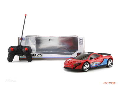 1:18 4CHANNELS R/C CAR W/MUSIC/3D LIGHT W/O 2AA BATTERIES IN CONTROLLER,4AA BATTERIES IN CAR 3COLOUR