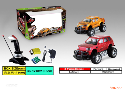 1:18 4CHANNELS R/C SUV W/3.6V CHARGER/3.6V BATTERIES IN CAR,3AA BATTERIES IN CONTROLLER  2COLOUR 2PCS