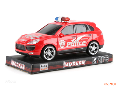 F/P POLICE CAR W/LIGHT/MUSIC/3PCS BUTTON BATTERIES 2COLOUR