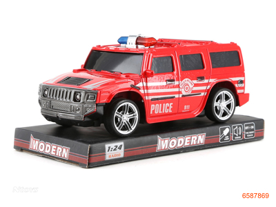 F/P POLICE CAR W/LIGHT/MUSIC/3PCS BUTTON BATTERIES 2COLOUR