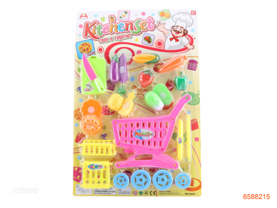 FRUIT SET W/SHOPPING CART