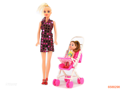 11''FASHION DOLL SET W/TROLLEY