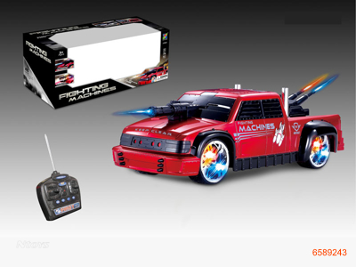 1:16 5CHANNELS R/C CAR W/4.8V BATTERIES IN CAR,2AA BATTERIES IN CONTROLLER 2COLOUR