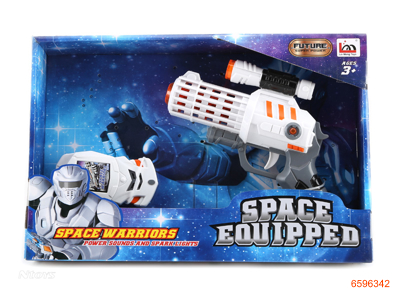 SPACE GUN W/O 2*AA BATTERIES IN GUN,W/3*AG13 BATTERIES IN PHONE