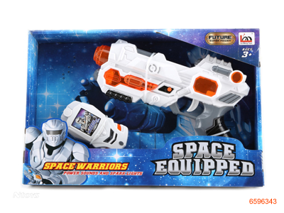 SPACE GUN W/O 2*AA BATTERIES IN GUB,W/3*AG13 BATTERIES IN PHONE