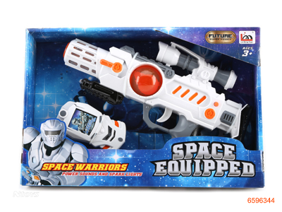 SPACE GUN W/O 3*AA BATTERIES IN GUN,W/3*AG13 BATTERIES IN PHONE