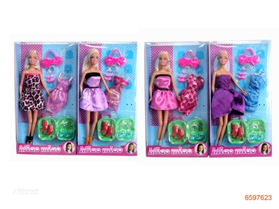 11.5''FASHION DOLL SET 4ASTD