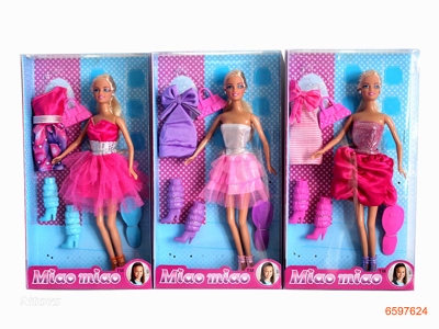 11.5''FASHION DOLL SET 3ASTD