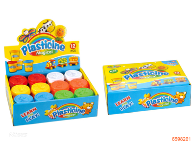 PLASTICINE 12PCS/BOX.30G/BOTTLE