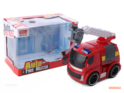 F/P FIRE CAR W/LIGHT/SOUND/3*AG13 BATTERIES