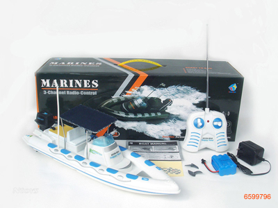 3CHANNEL R/C BOAT W/LIGHT/7.2V BATTERIES IN BOAT & CHARGER W/O 2*AA BATTERIES IN CONTROLLER