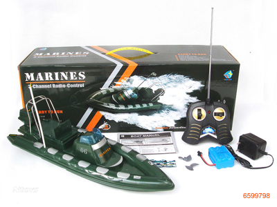3CHANNEL R/C BOAT W/LIGHT/7.2V BATTERIES IN BOAT & CHARGER W/O 2*AA BATTERIES IN CONTROLLER
