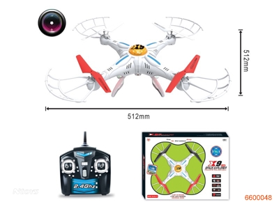 2.4G R/C QUADCOPTER W/PHOTOGRAPH/VIDEO/FAN BLADE/CAMERA/CHARGER/7.4V 600MAH BATTERIES IN BODY W/O 4AA BATTERIES IN CONTROLLER