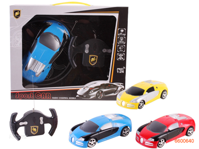 1:24 4CHANNELS R/C CAR W/LIGHT/ W/O 3AA BATTERIES IN CAR,2AA BATTERIES IN CONTROLLER.3COLOUR