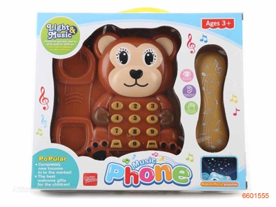 B/O MONKEY PHONE W/MUSIC/LIGHT/PROJECTION W/O 3*AA BATTERIES.2COLOUR