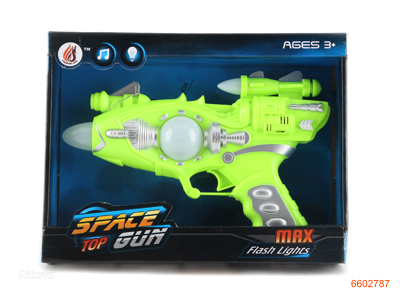 SPACE GUN W/3LIGHTS.W/O 2*AA BATTERIES IN GUN