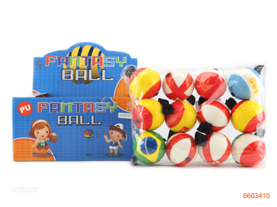 6.3CM PU BALLS W/ROPE 12PCS/BAG,2BAG/DISPLAY BOX