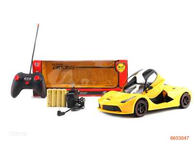 1:18 5CHANNEL R/C CAR W/4*1.2V BATTERIES AND CHARGER IN CAR.W/O 2*AA BATTERIESS IN CONTROLLER.2COLOUR