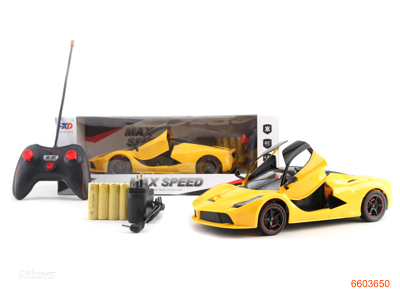 1:18 5CHANNEL R/C CAR W/4*1.2V BATTERIES AND CHARGER IN CAR.W/O 2*AA BATTERIES IN CONTROLLER.2COLOUR