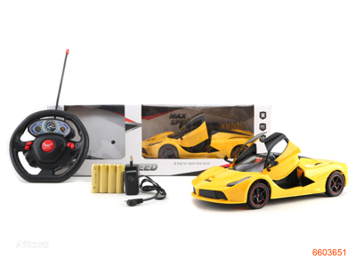 1:18 5CHANNEL R/C CAR W/4*1.2V BATTERIES AND CHARGER IN CAR.W/O 2*AA BATTERIES IN CONTROLLER.2COLOUR