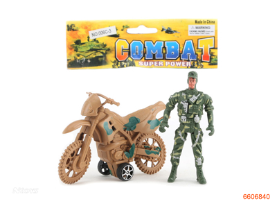 FREE WHEEL MOTORCYCLE W/SOLDIER.2COLOUR