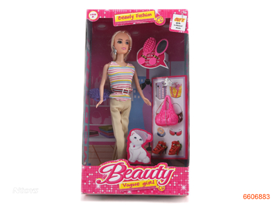 11''SOLID BODY FASHION DOLL.4ASTD