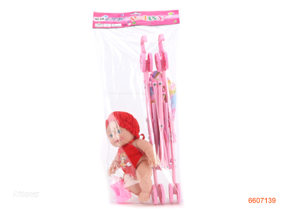 12''EMPTY BODY DOLL TROLLEY W/IC