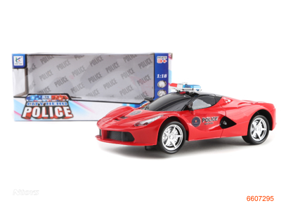 3D B/O POLICE CAR W/LIGHT/MUSIC W/O 3AA BATTERIES.2COLOUR